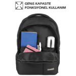 WikyBag Dawn 15.6'' Laptop Uyumlu Siyah Sırt Çantası